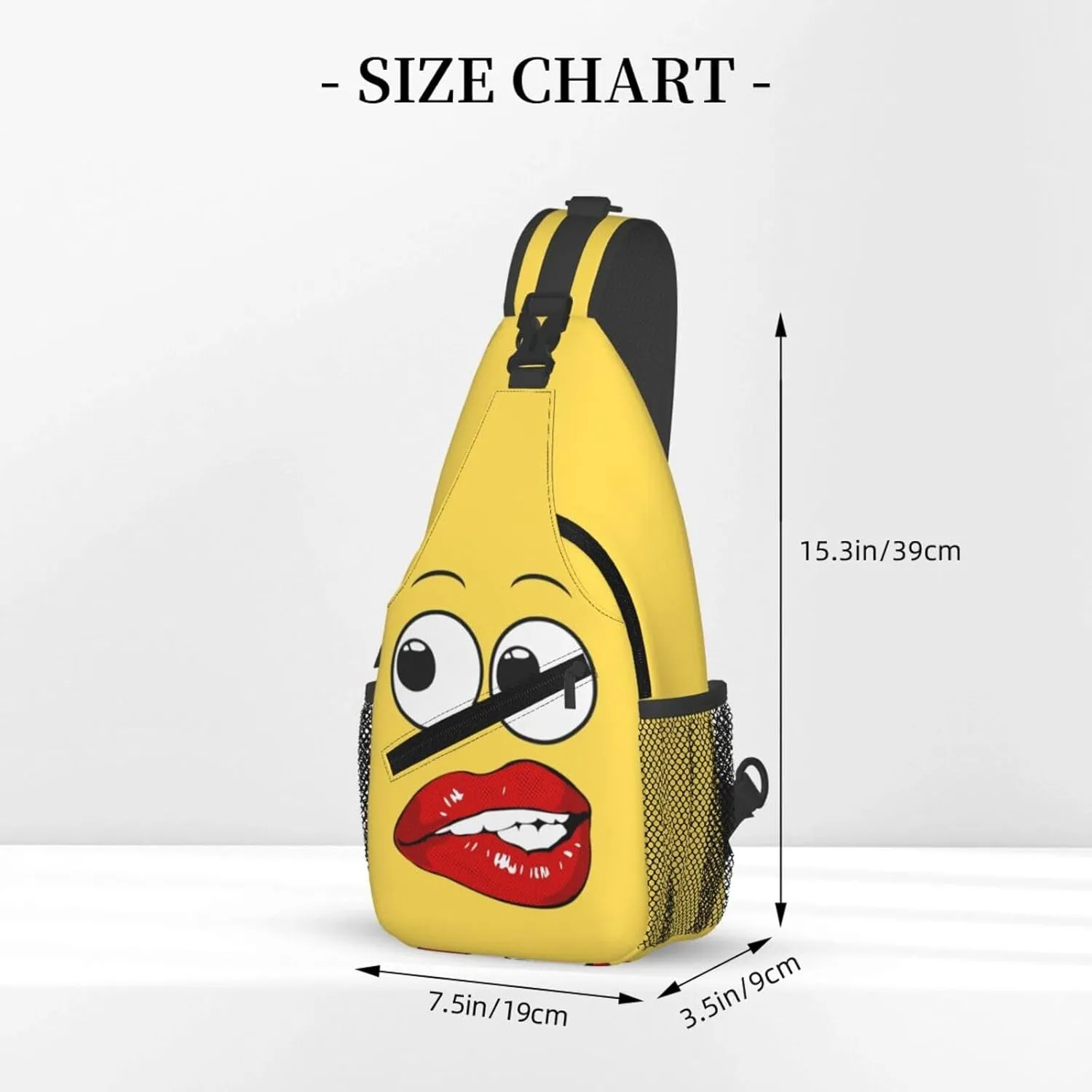 Hot Red Biting Lips Crossbody Bag Cross Chest Bag Adjustable Sling Backpack Sports Gym Shoulder Bags Travel Cycling Daypack Diagonally Casual Rucksack