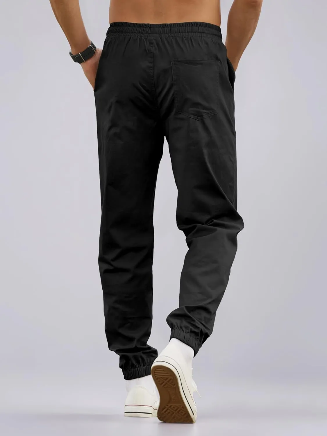 HOTake Men's Joggers Casual Lightweight Elastic Waist Drawstring Hiking Chino Pants Men