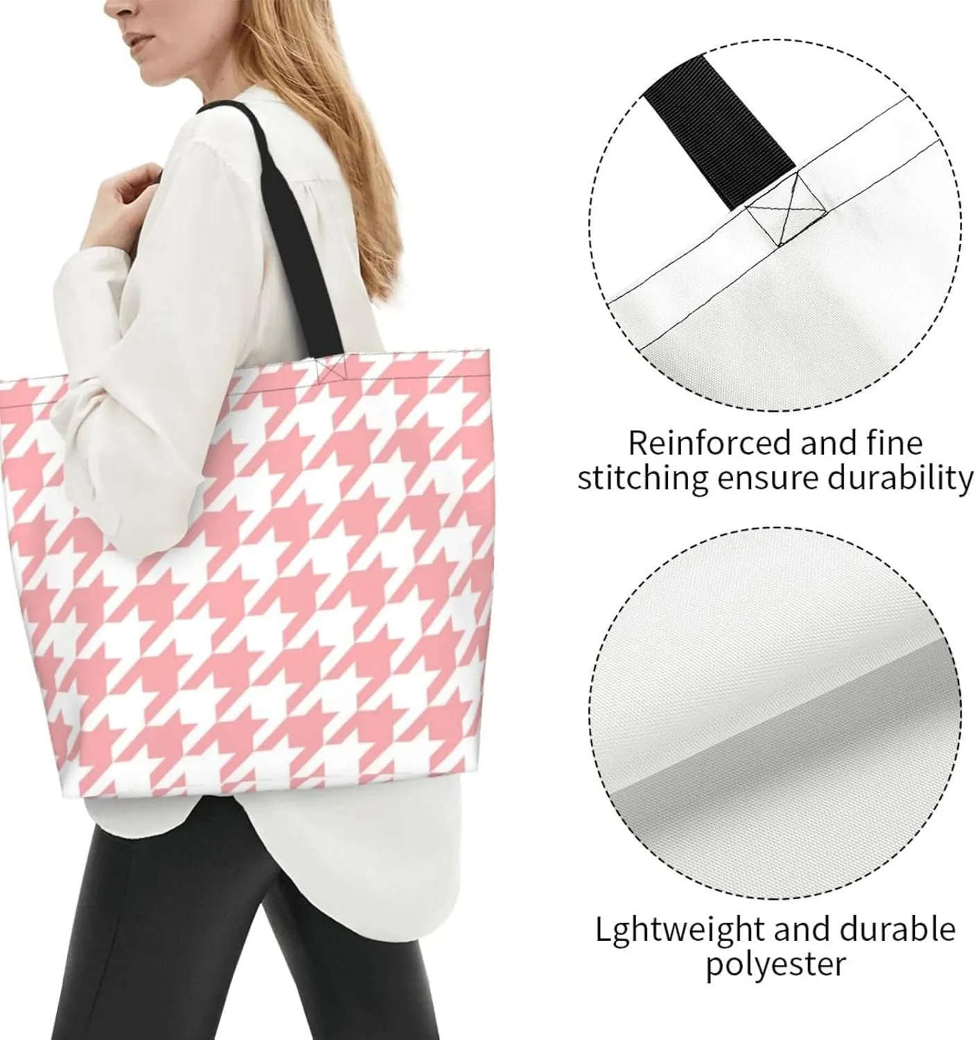Houndstooth Many Color Women Shoulder Bag Classic Simple Handbag Fashion Shopping Tote Bags