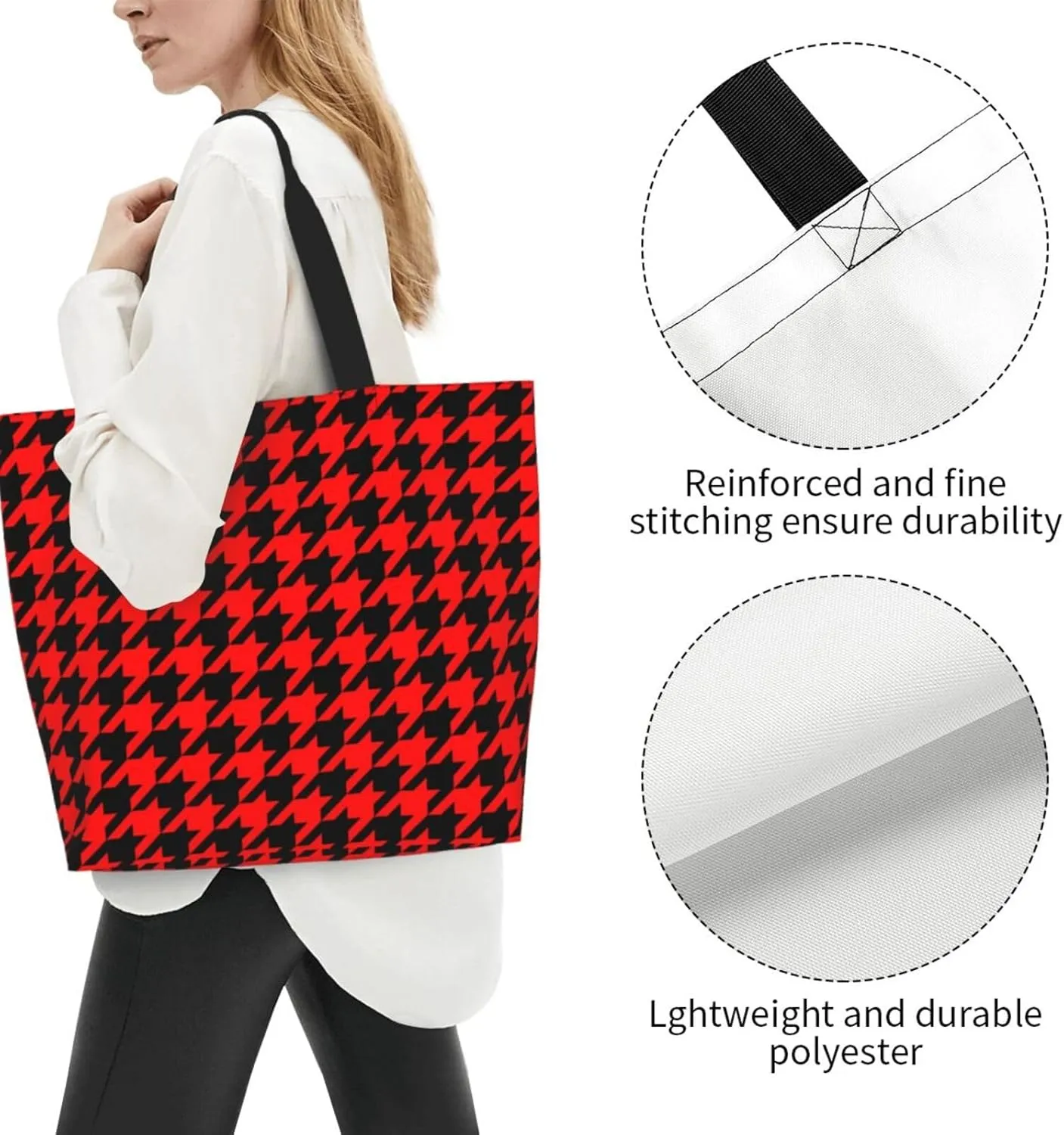 Houndstooth Many Color Women Shoulder Bag Classic Simple Handbag Fashion Shopping Tote Bags
