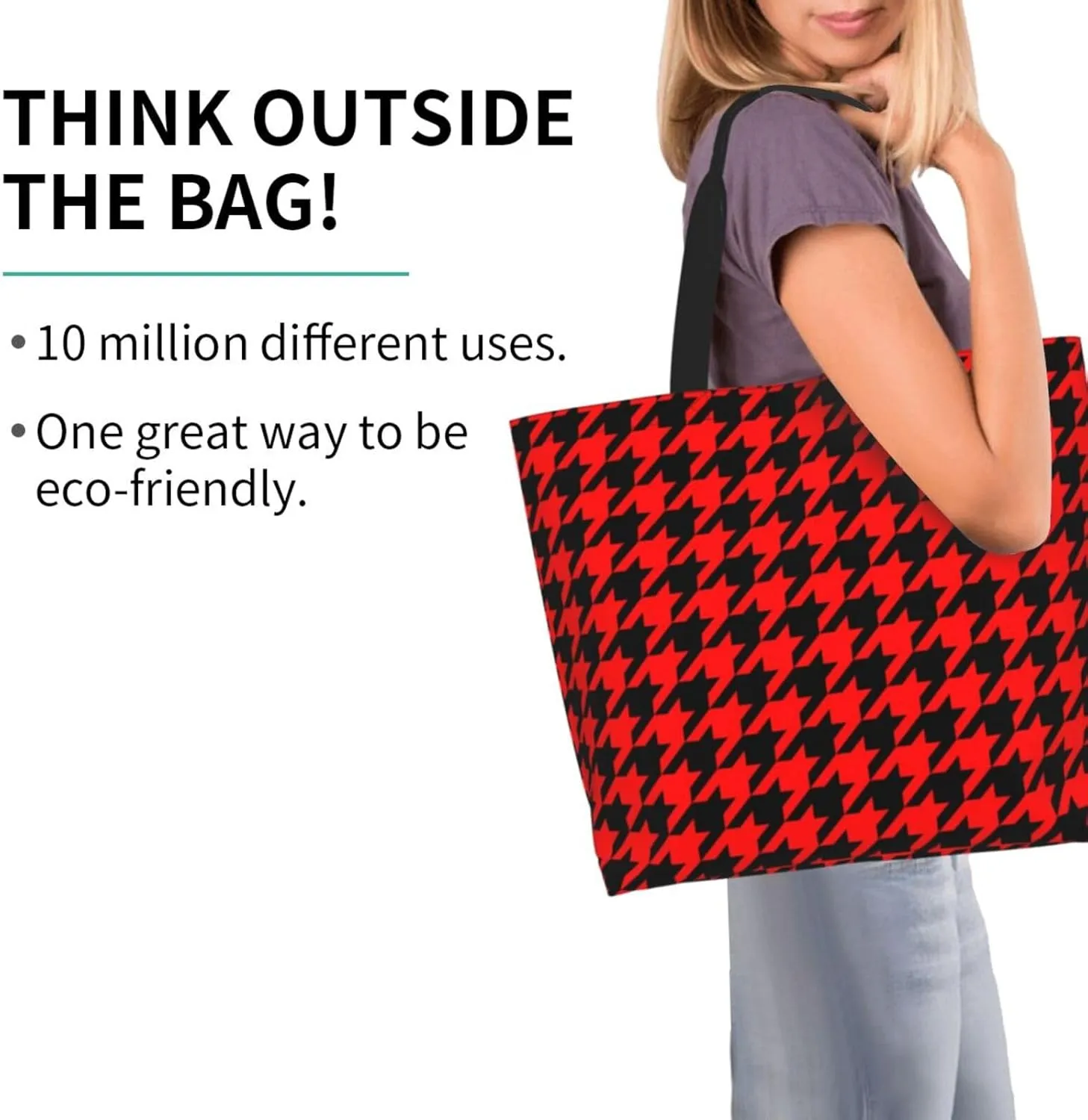 Houndstooth Many Color Women Shoulder Bag Classic Simple Handbag Fashion Shopping Tote Bags