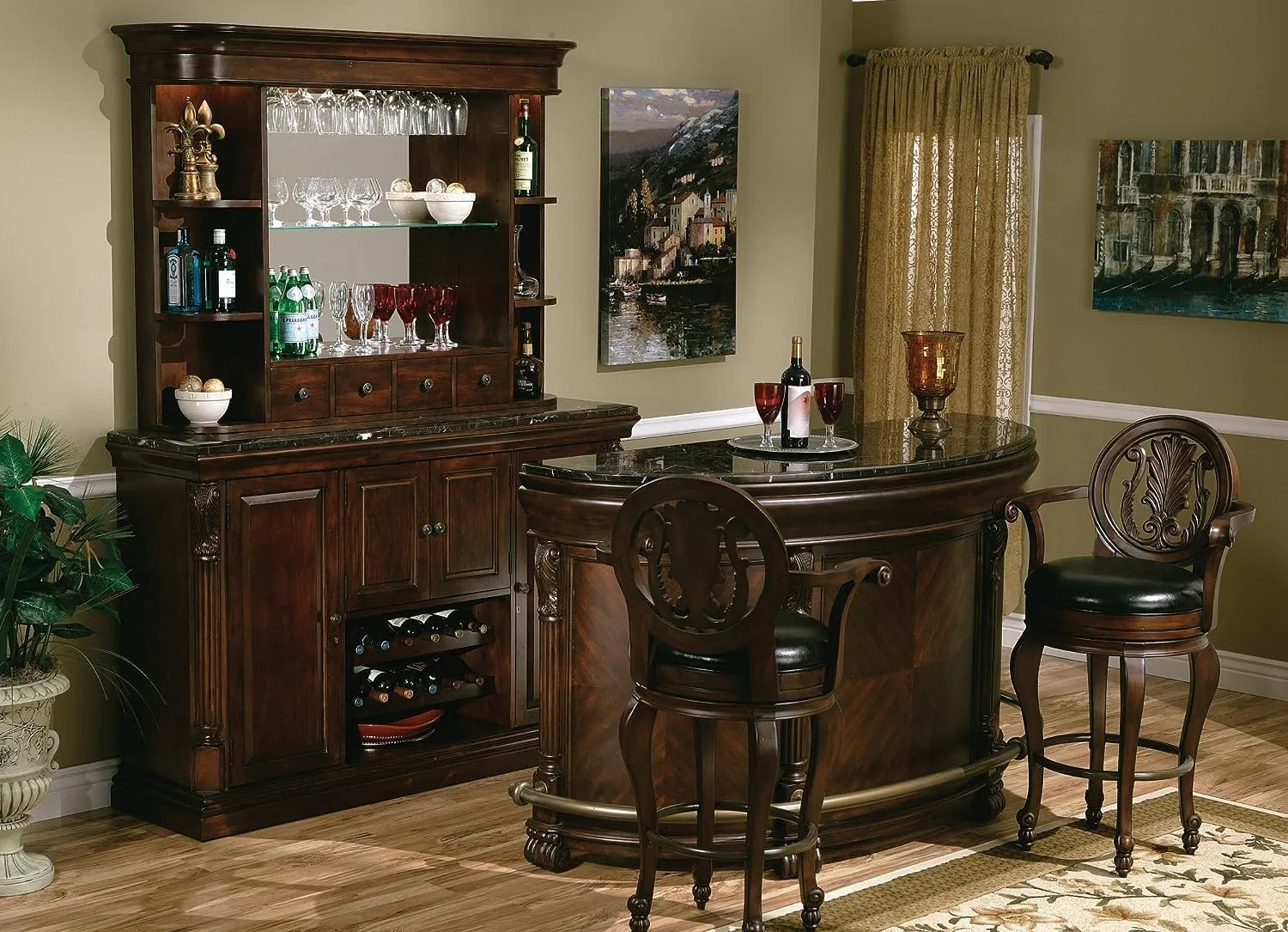 Howard Miller Shull Bar Stool II 549-336 – Rustic Cherry Finish