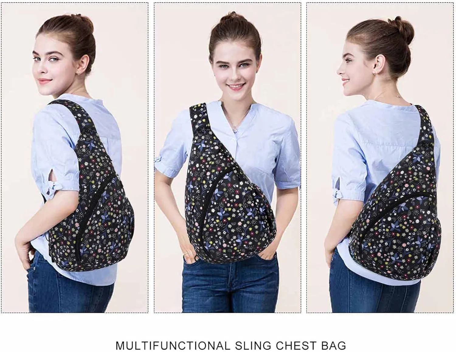 HUA ANGEL Crossbody Sling Bag for Men & Women Lightweight Waterproof Chest Shoulder Bag for Travel Hiking & Everyday Use
