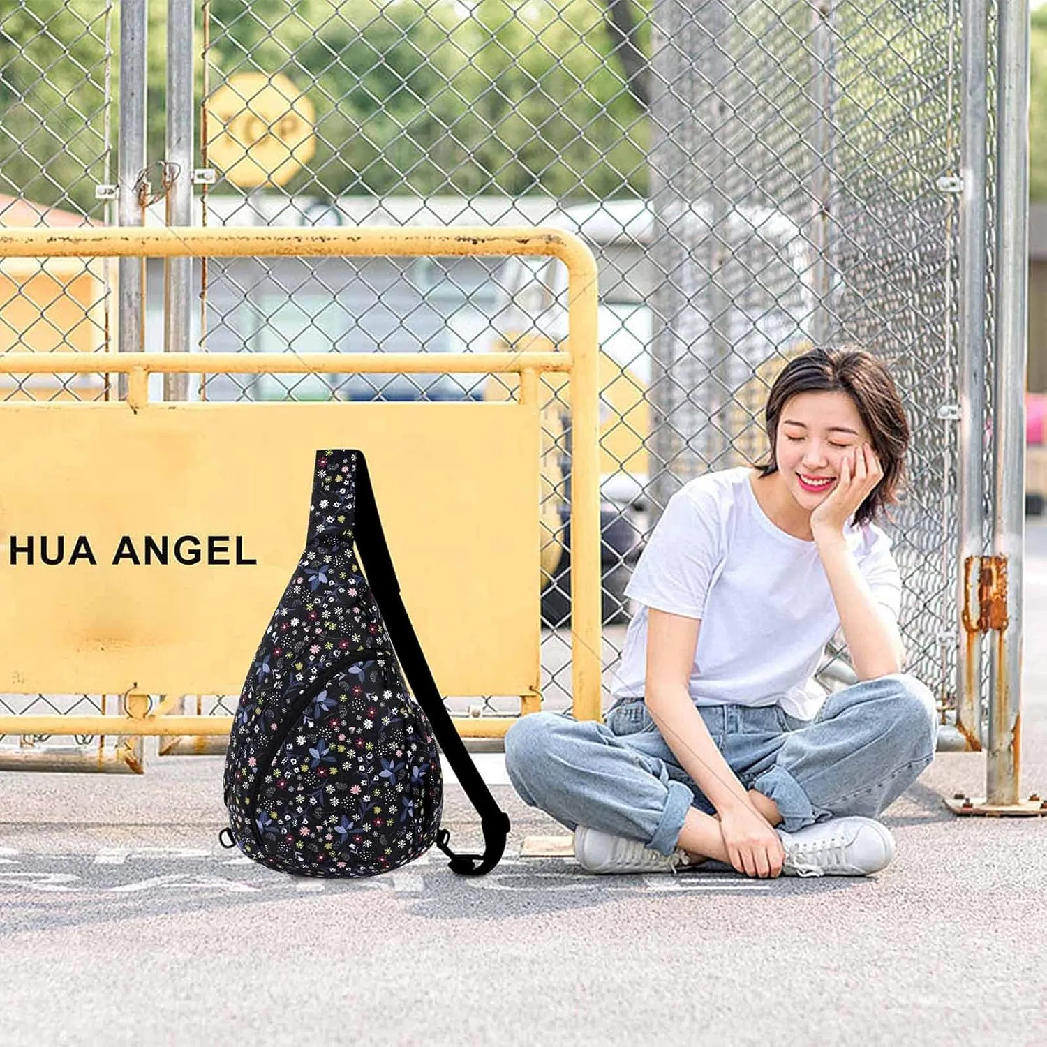 HUA ANGEL Crossbody Sling Bag for Men & Women Lightweight Waterproof Chest Shoulder Bag for Travel Hiking & Everyday Use