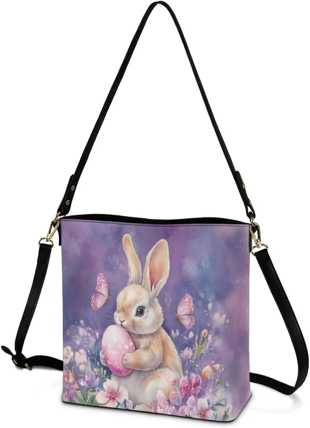 HUGS IDEA Boho Bags for Women Leather Handbag Shoulder Bucket Crossbody Purse