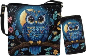 HUGS IDEA Hobo Bags for Women 2 Pieces PU Leather Handbags Purse Set Shoulder Bucket Crossbody Bags