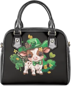 HUGS IDEA Leather Purse for St. Patrick's Day Crossbody Hobo Bag Fashion Top Handle Purse Lightweight