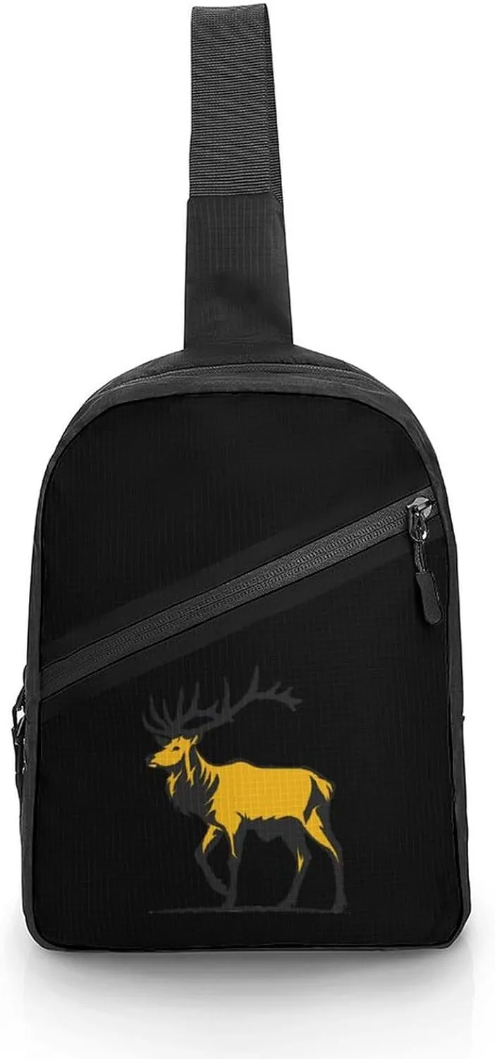 Hunting Deer Sling Backpack Crossbody Shoulder Bag Casual Chest Bag Travel Hiking Daypack