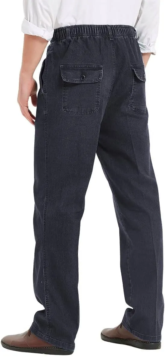 IDEALSANXUN Men’s Elastic Waist Jeans