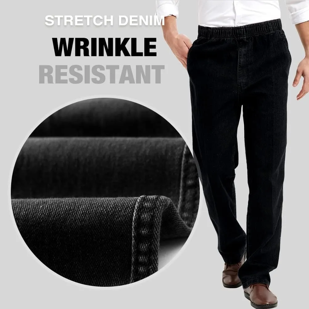IDEALSANXUN Men’s Elastic Waist Jeans