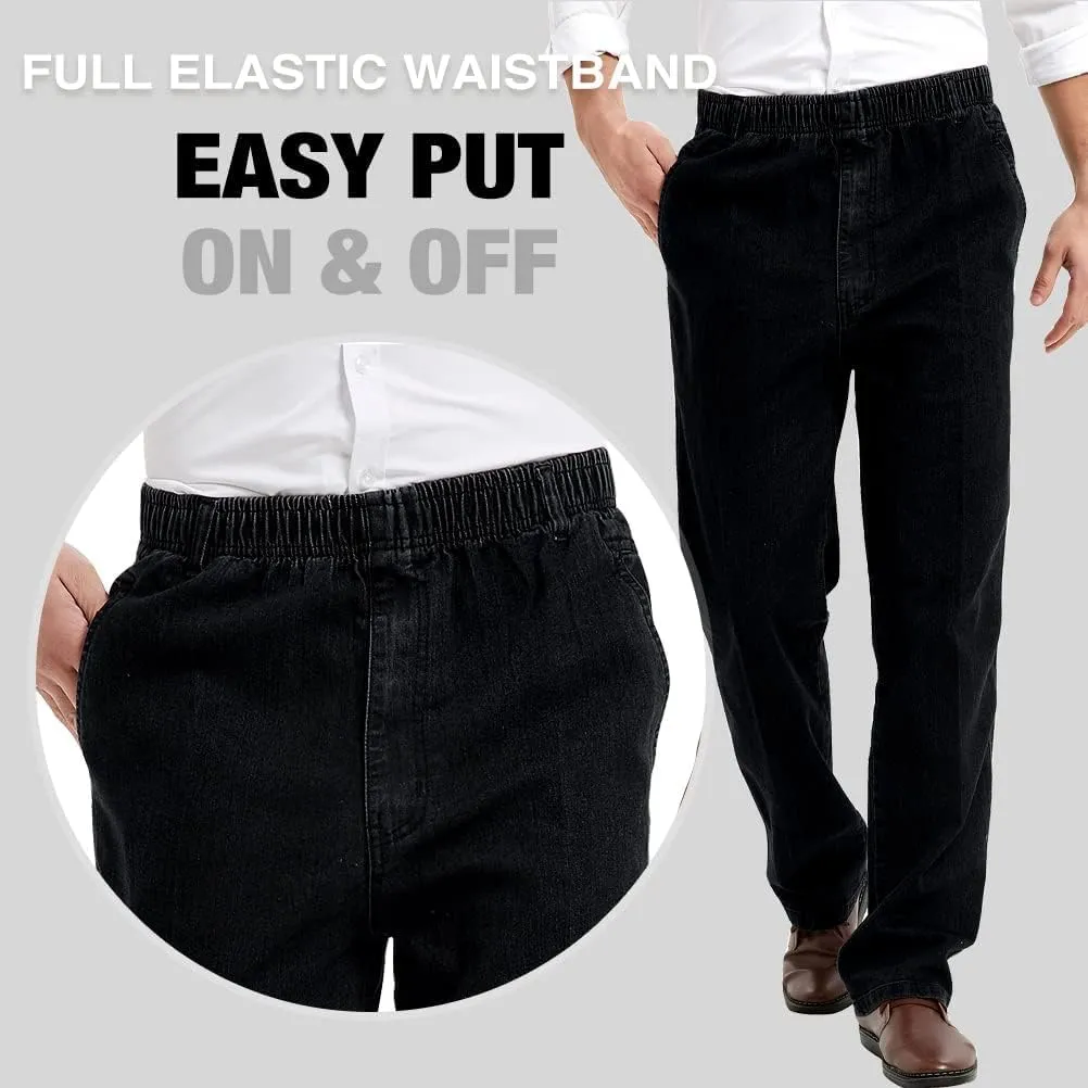 IDEALSANXUN Men’s Elastic Waist Jeans