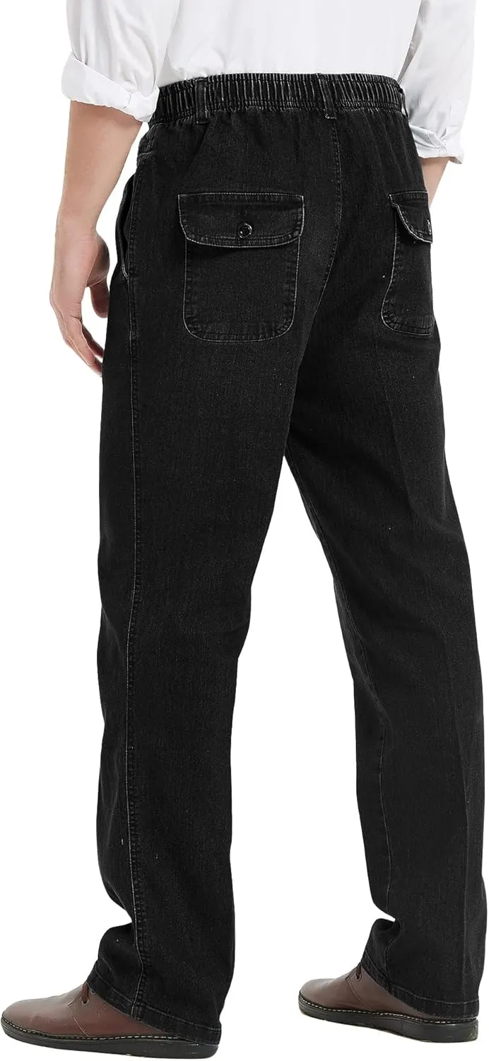 IDEALSANXUN Men’s Elastic Waist Jeans