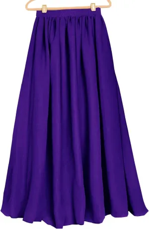 Indian Trendy Women's Chiffon Double Layer Retro Elastic Pleated Maxi Skirt Lady Dress Girl Pleated
