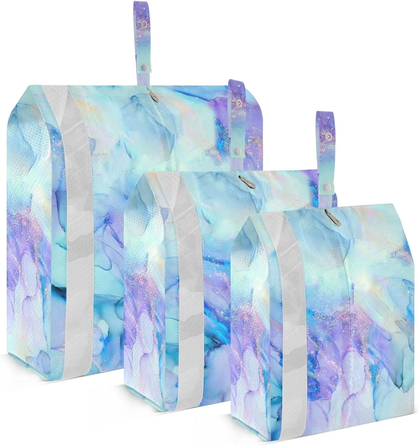 Ink Streaks 3 Set Travel Packing Cubes For Suitcases, Foldable, Garment Bag Closet Storage, Luggage Space Saver, Organizadores De Maletas Para