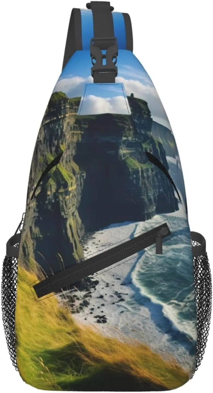 Ireland Cliffs Small Sling Bag - Foldie Crossbody Bag for Men and Women - Ideal Anti Theft Crossbody Bags