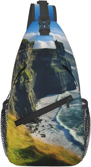 Ireland Cliffs Small Sling Bag - Foldie Crossbody Bag for Men and Women - Ideal Anti Theft Crossbody Bags