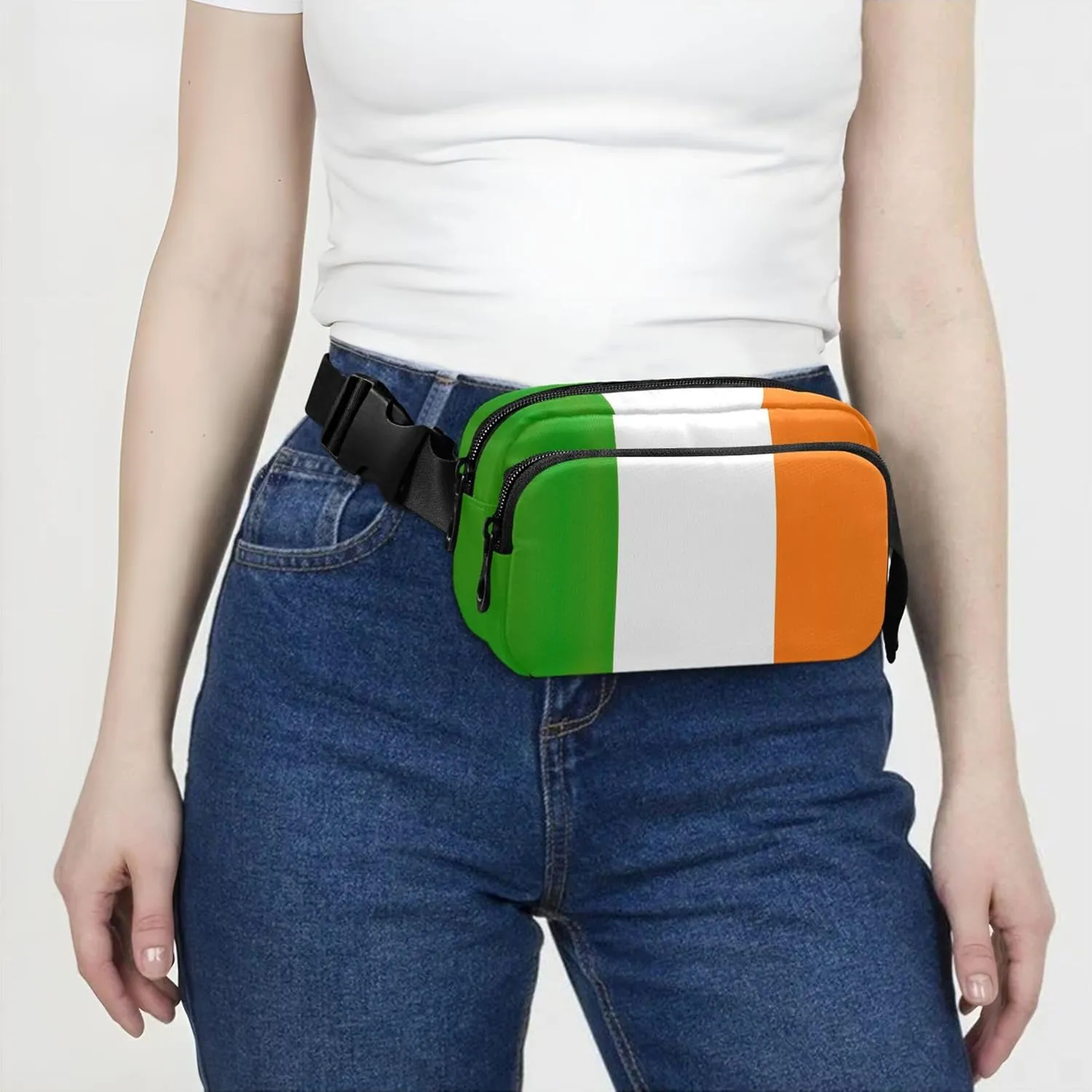Ireland Flag Women Fanny Packs Fashion Hip Bag Belt Purse Waterproof Crossbody Waist Purse