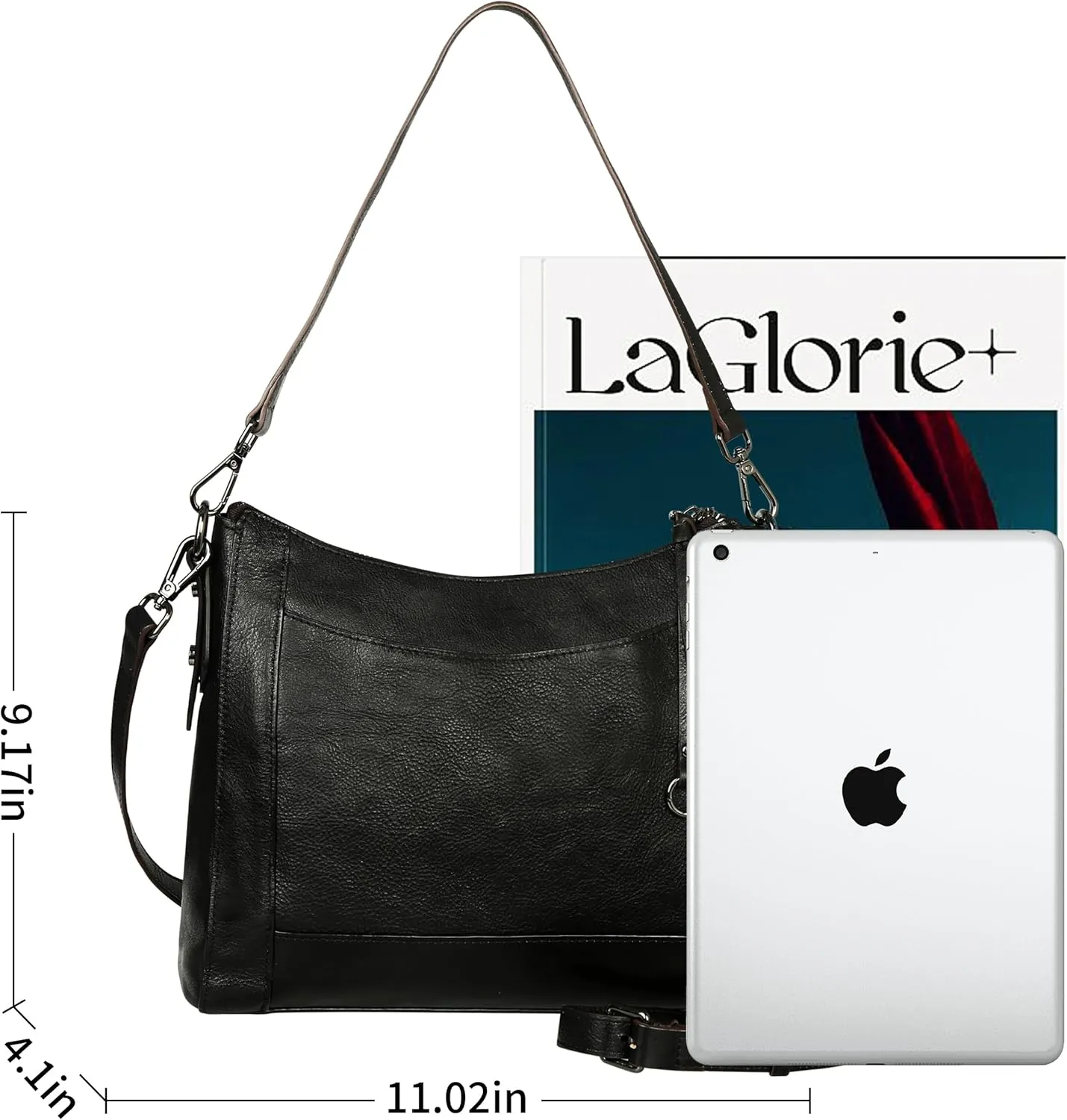 Iswee Genuine Leather Crossbody Bags for Women Satchel Purse Hobo Handbag Ladies Vintage Shoulder Bag Work