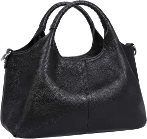Iswee Genuine Leather Shoulder Bags Purses and Handbags for Women Satchel Designer Cross Body Hobo Medium Size Tote