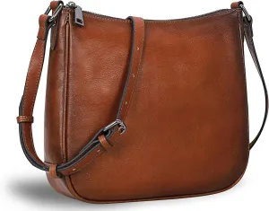 Iswee Leather Crossbody Bag for Women Purses and Handbags Adjustable Shoulder Purse Pocketbooks Travel Hobo Work Tote Daily