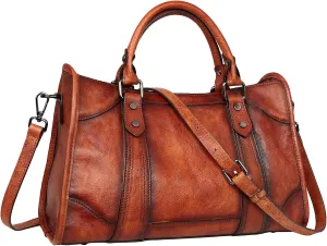 Iswee Satchel Bags for Women Genuine Shoulder Bag Leather Handbags Hobo Crossbody Bags Vintage Purse Tote Bag