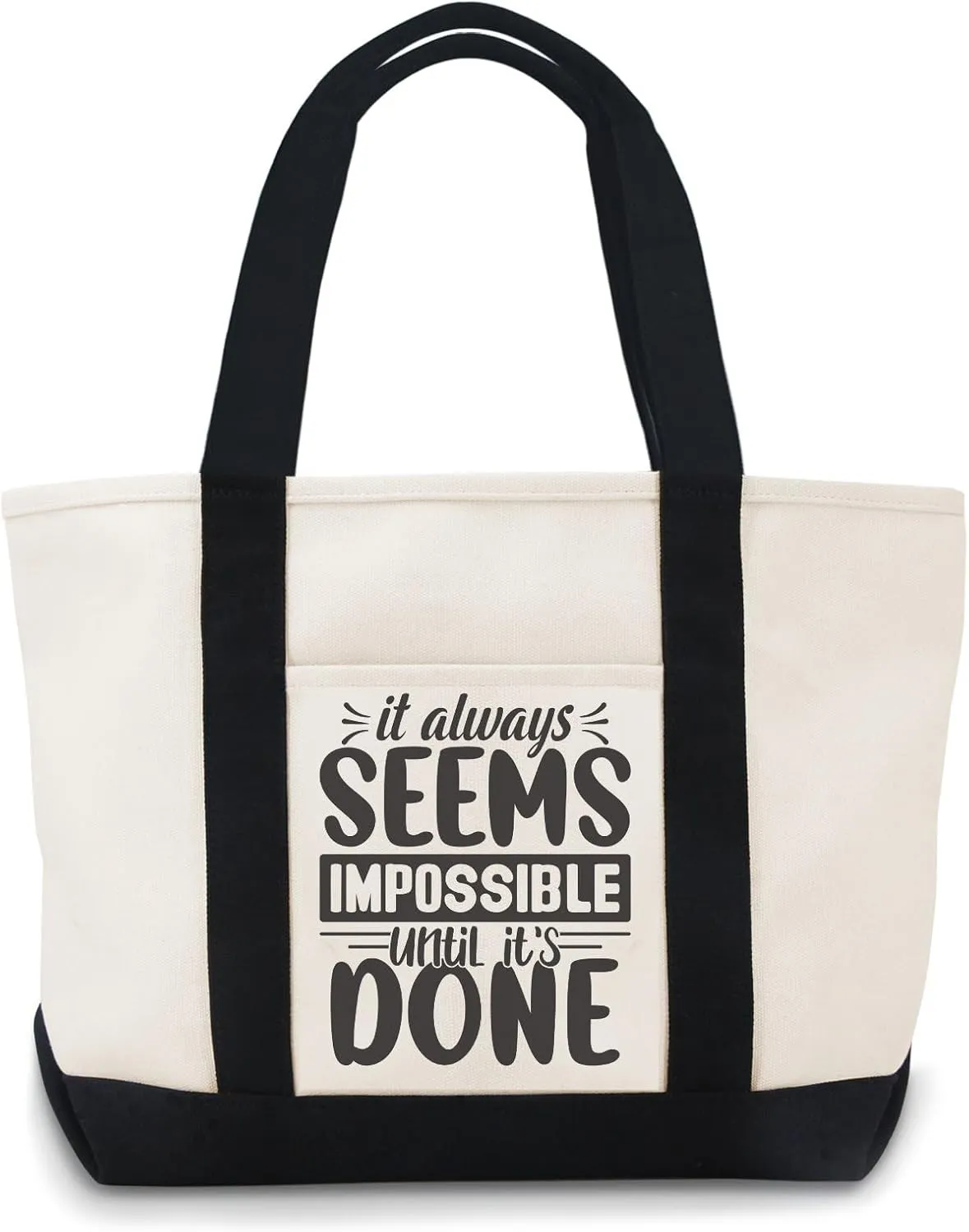 It Always Seems Impossible Until Its Done Canvas Bag For Women Use For Grocery Bags,Shopping Bags