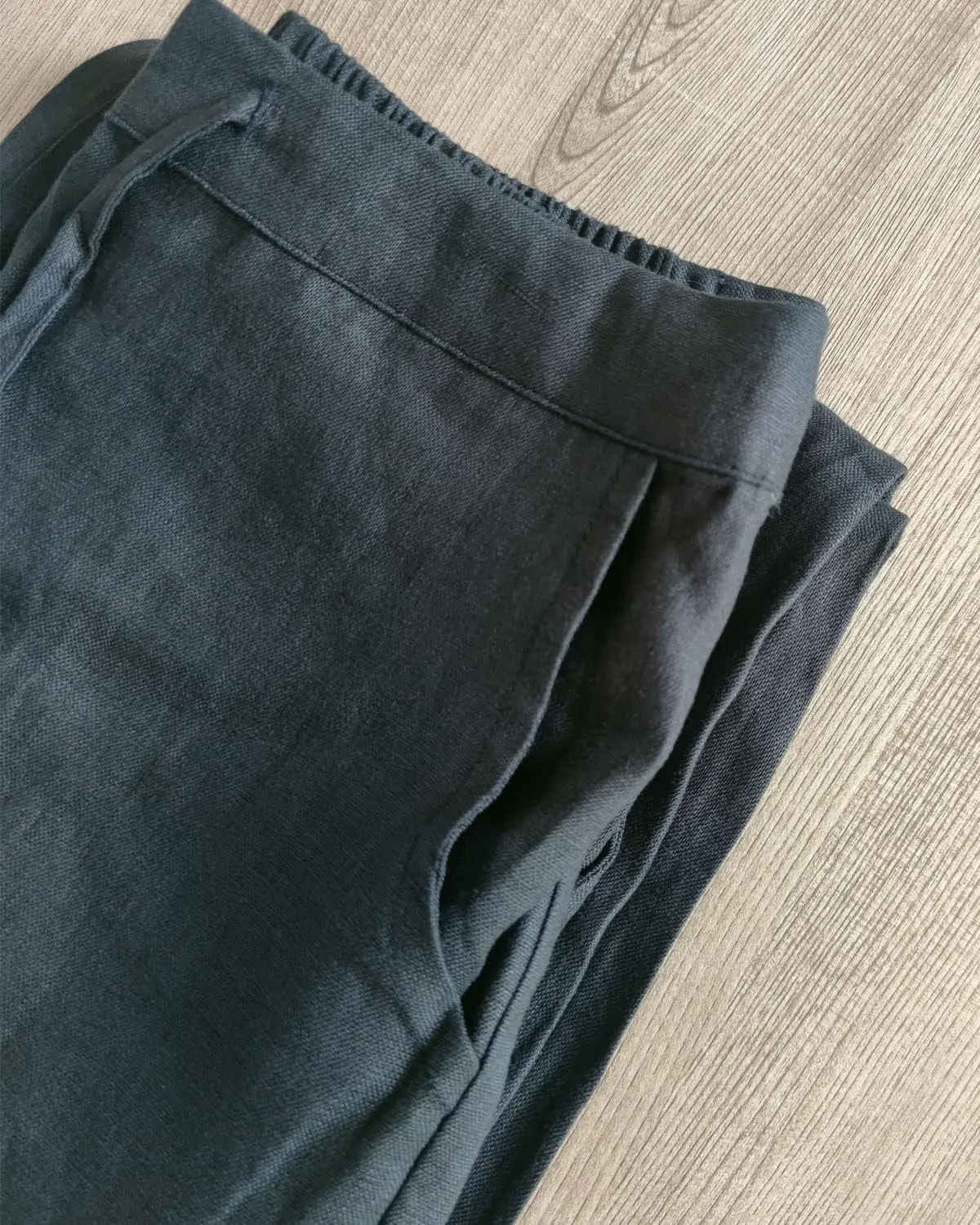 IXIMO Women's Tapered Pants 100% Linen Drawstring Back Elastic Waist Ankle Length Pants