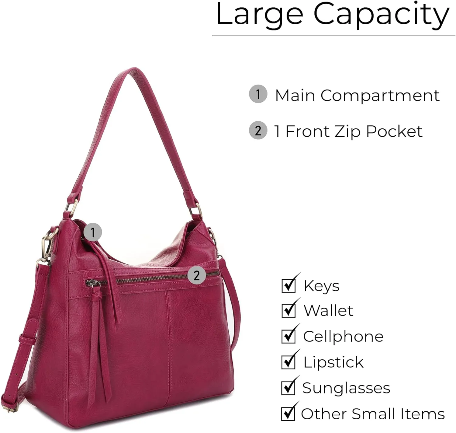 JESSIE & JAMES | Dakota Top Handle Concealed Carry Hobo Purse with Adustable Shoulder Strap