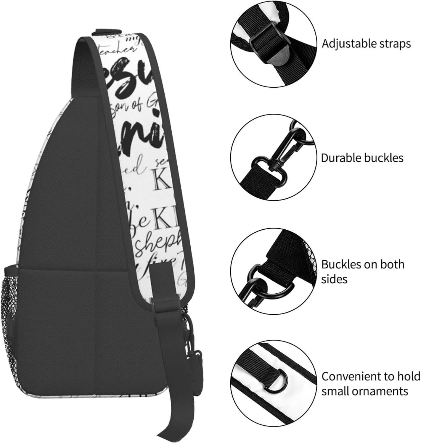 Jesus Sling Bag, Fashion Crossbody Backpack Shoulder Bag Chest Bag for Men Women Hiking Travel