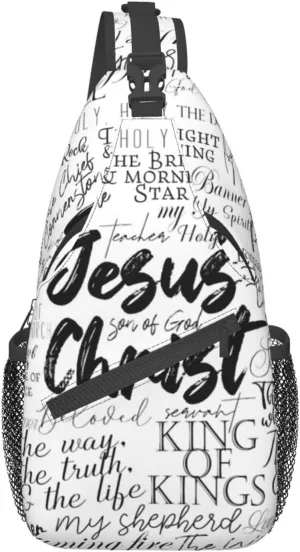 Jesus Sling Bag, Fashion Crossbody Backpack Shoulder Bag Chest Bag for Men Women Hiking Travel