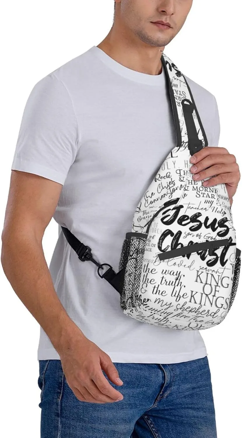 Jesus Sling Bag, Fashion Crossbody Backpack Shoulder Bag Chest Bag for Men Women Hiking Travel