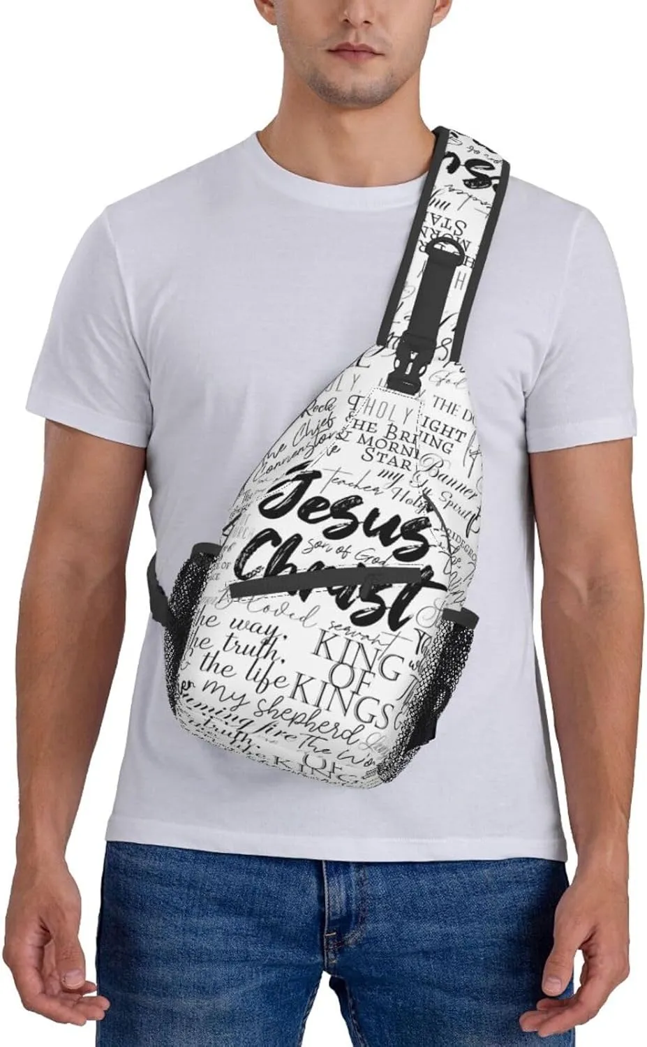 Jesus Sling Bag, Fashion Crossbody Backpack Shoulder Bag Chest Bag for Men Women Hiking Travel