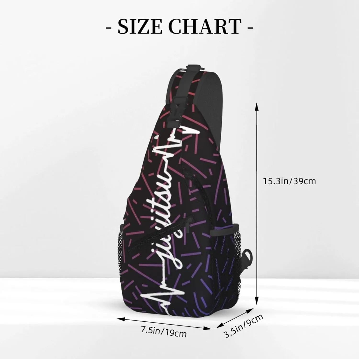 Jiu Jitsu Heartbeat Small Crossbody Backpack Sling Bag For Men Women Mini One Shoulder Chest Bags Gym Sport Travel Hiking Daypack