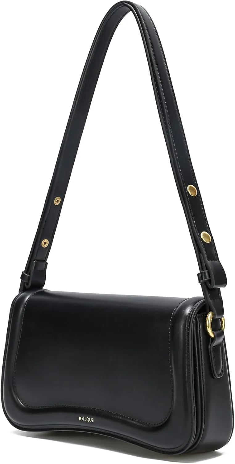 JOLLQUE Crescent Shoulder Bag for Women,Small Leather Strap Dumpling Handbag Purse,Unique Trendy Designer Hobo Crossbody Bags