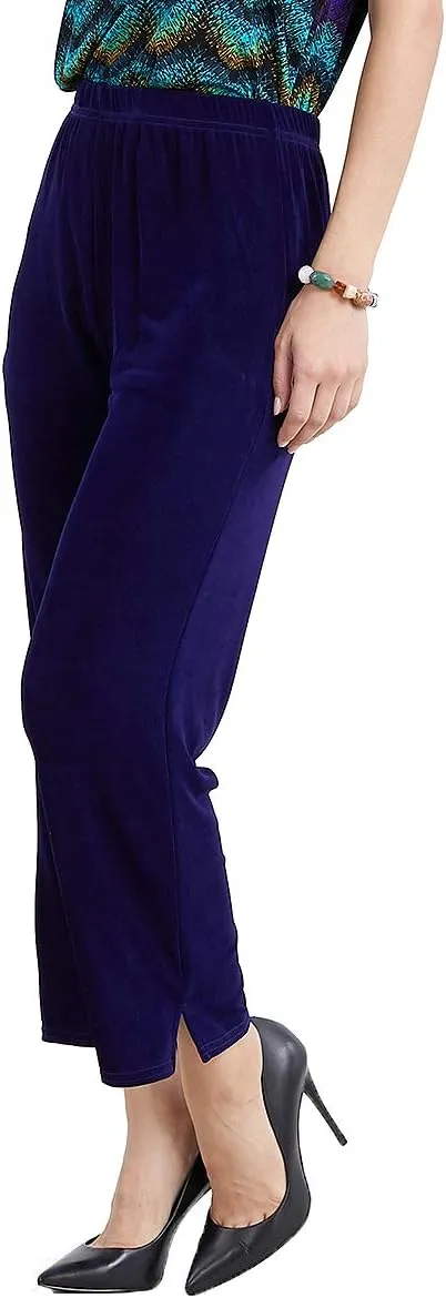 Jostar Women's Elastic Waist Pants – Pull On Stretch Ankle Length Basic Trouser
