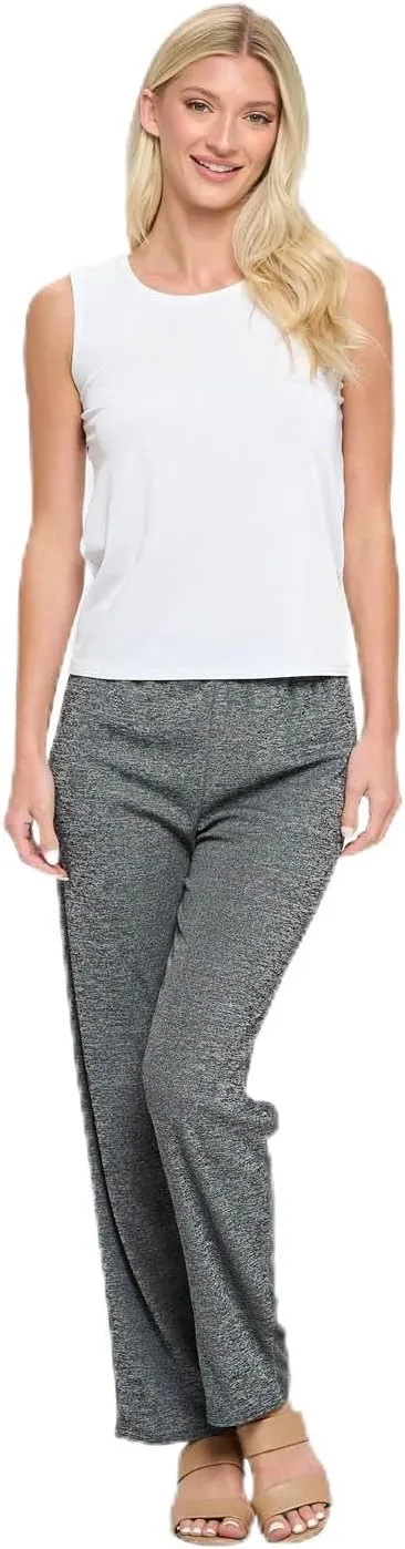 Jostar Women's Elastic Waist Pants – Pull On Stretch Basic Soft Casual Trouser