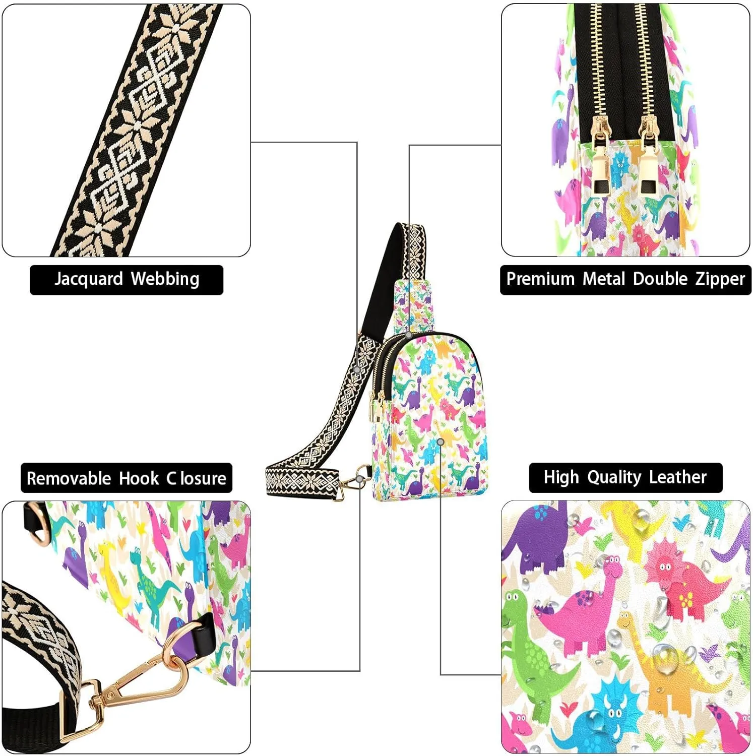 JSTEL Leather Crossbody Sling Bags for Women,Leather Crossbody Purses Leather Crossbody Bag Sling Purse