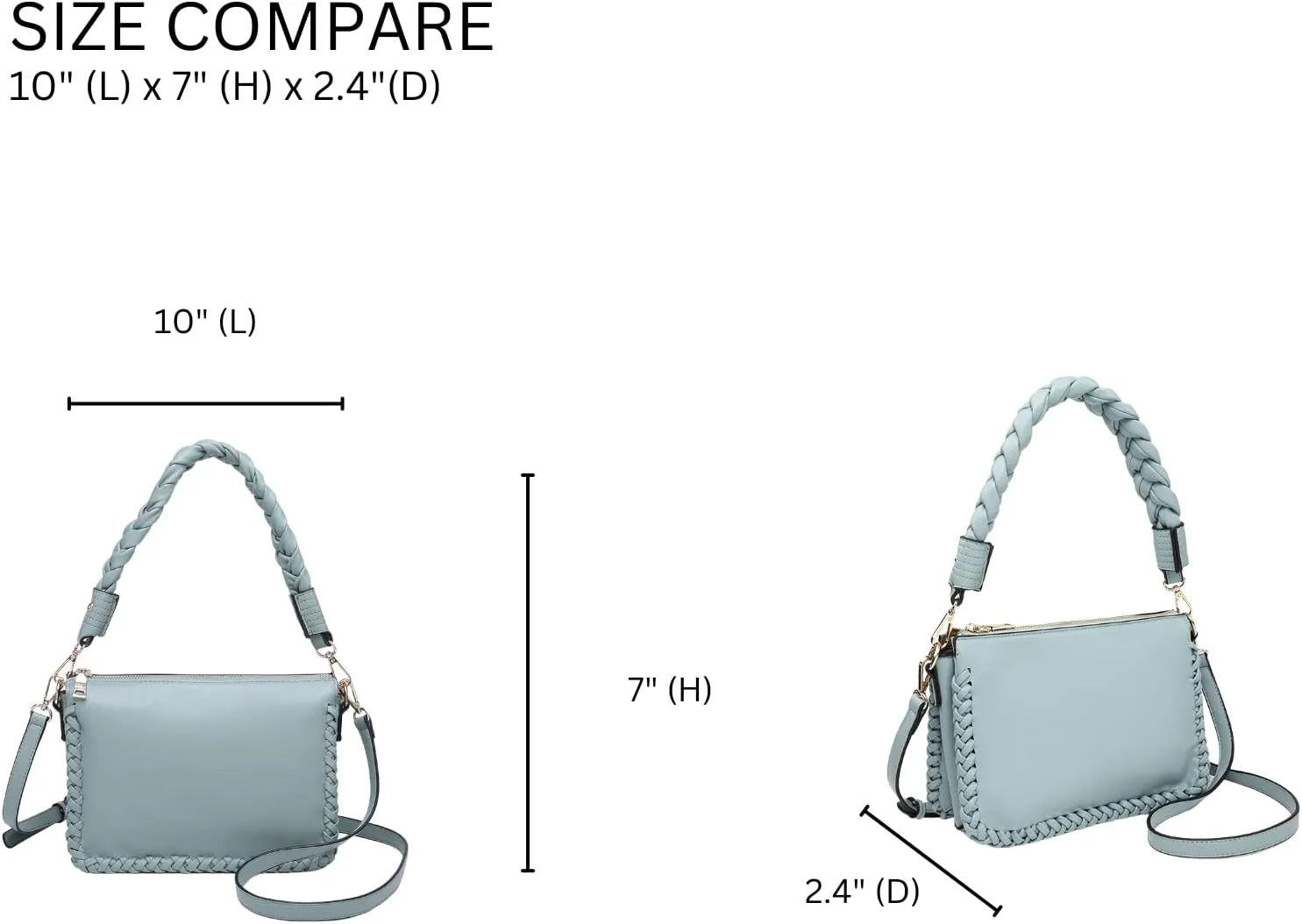 Judith Whipstitch Shoulder Bag for Women Vegan Leather Crossbody Purse Ladies Hobo Handbag with 2 Straps