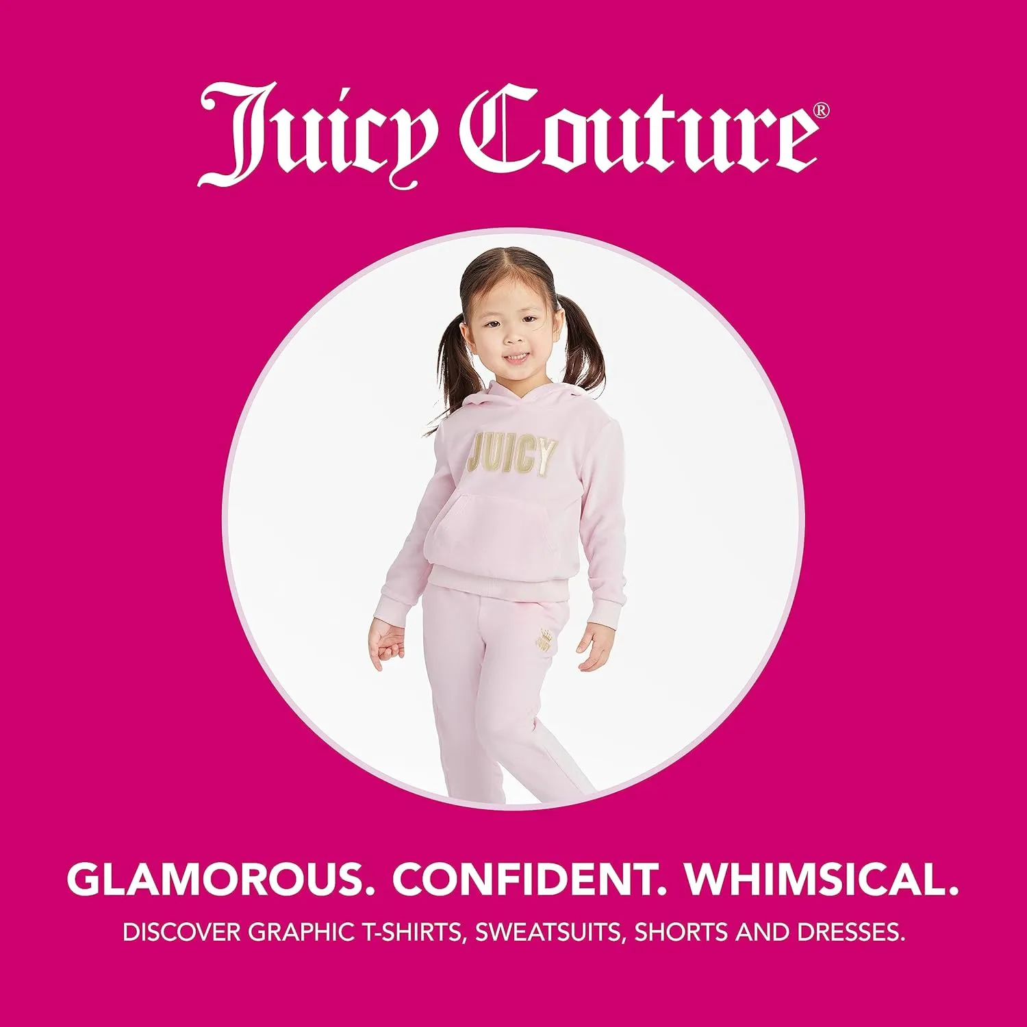 Juicy Couture Girls' Short Sleeve Jersey Tee Dress with Elastic Cinched Waist, Fun Designs & Colors