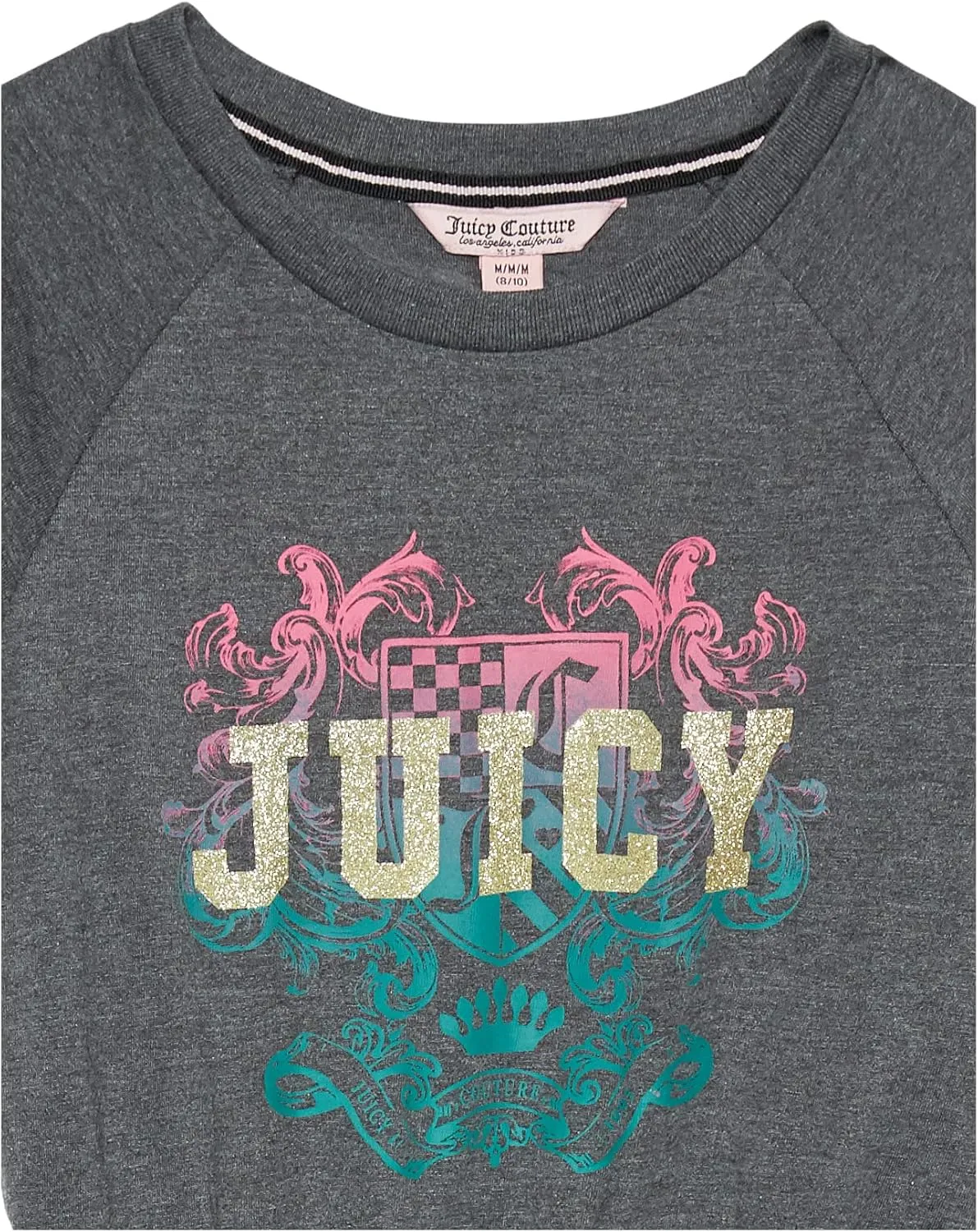 Juicy Couture Girls' Short Sleeve Jersey Tee Dress with Elastic Cinched Waist, Fun Designs & Colors