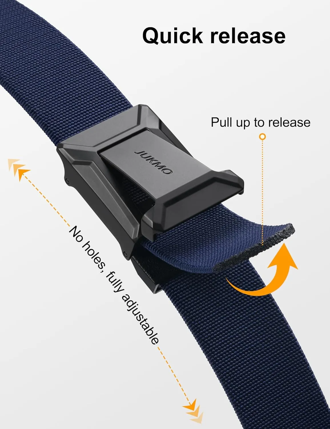 JUKMO Stretch Tactical Belt for Men, Military Work Rigger Hiking 1.5" Elastic Nylon Web Ratchet Quick Release Belt