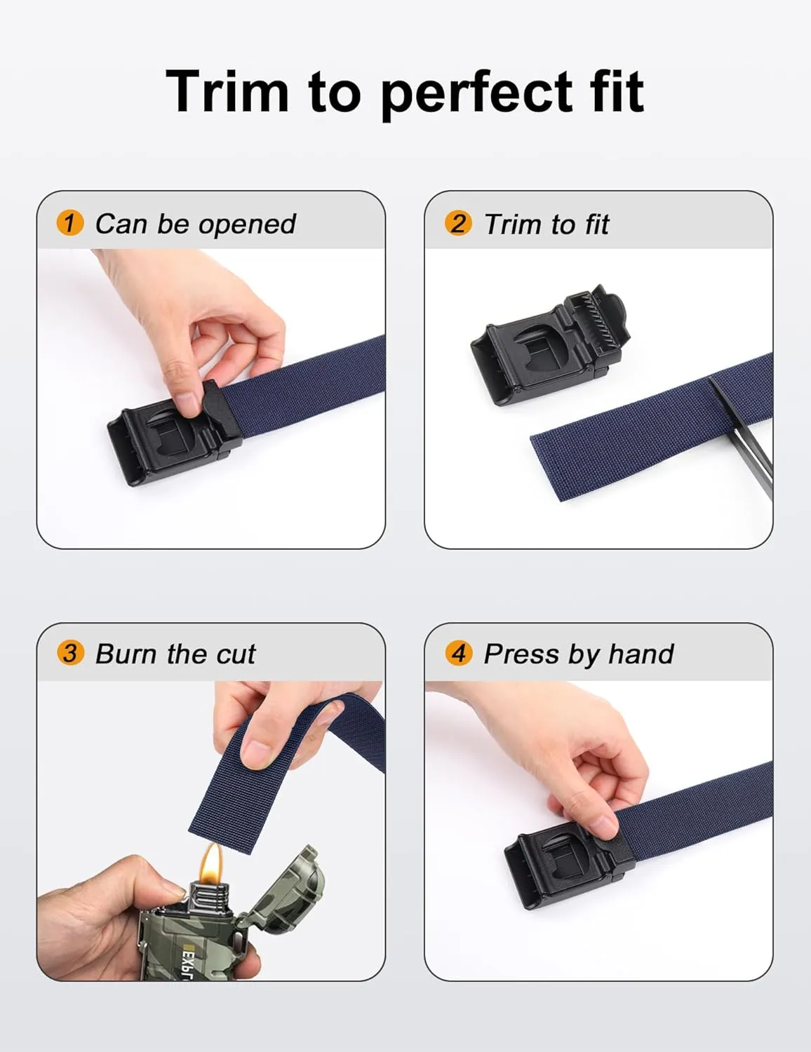 JUKMO Stretch Tactical Belt for Men, Military Work Rigger Hiking 1.5" Elastic Nylon Web Ratchet Quick Release Belt