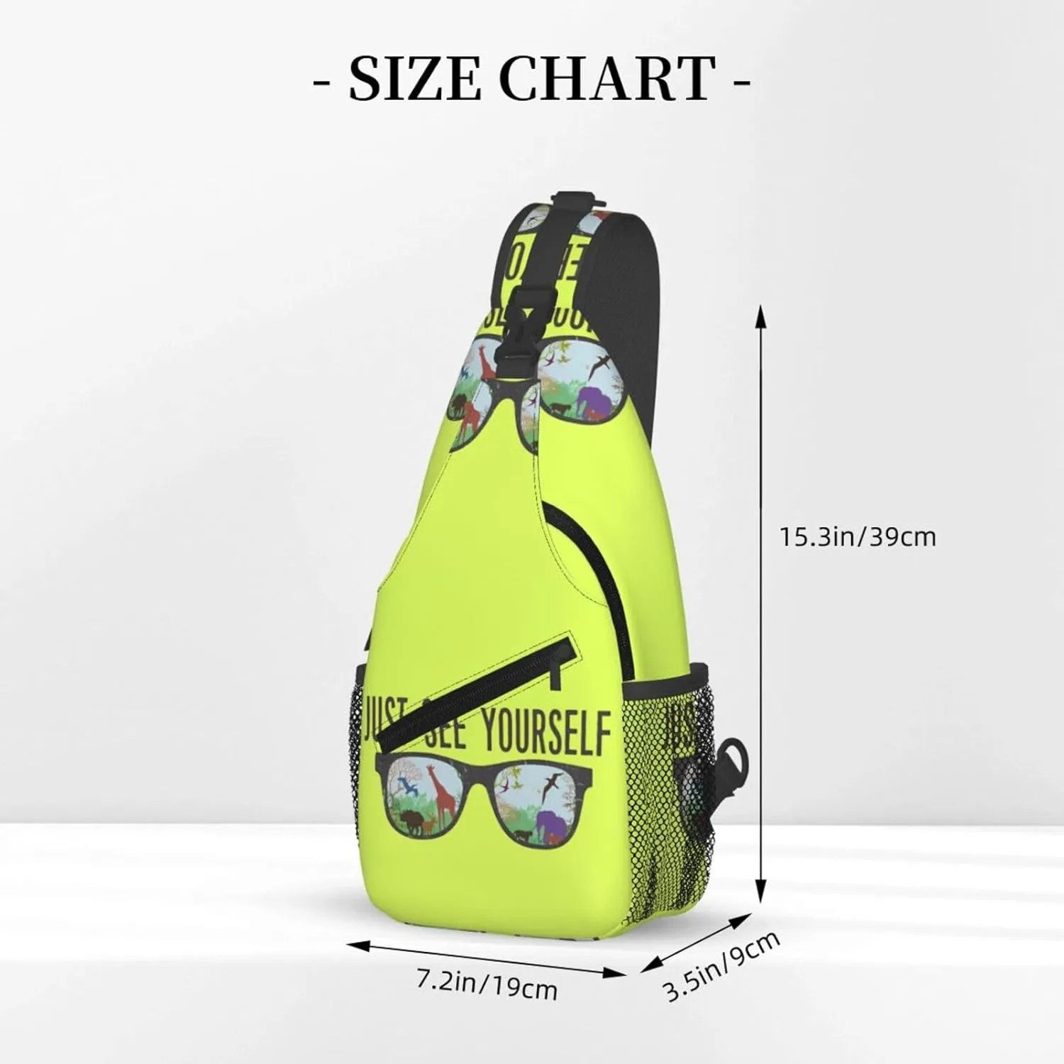 Just See Yourself Chest Sling Bag Crossbody Shoulder Backpack Bag Gym Cycling Travel Hiking Daypack Cross Bag