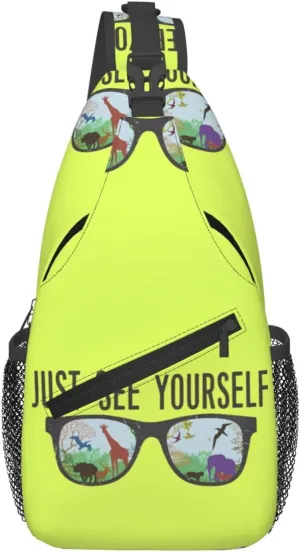 Just See Yourself Chest Sling Bag Crossbody Shoulder Backpack Bag Gym Cycling Travel Hiking Daypack Cross Bag
