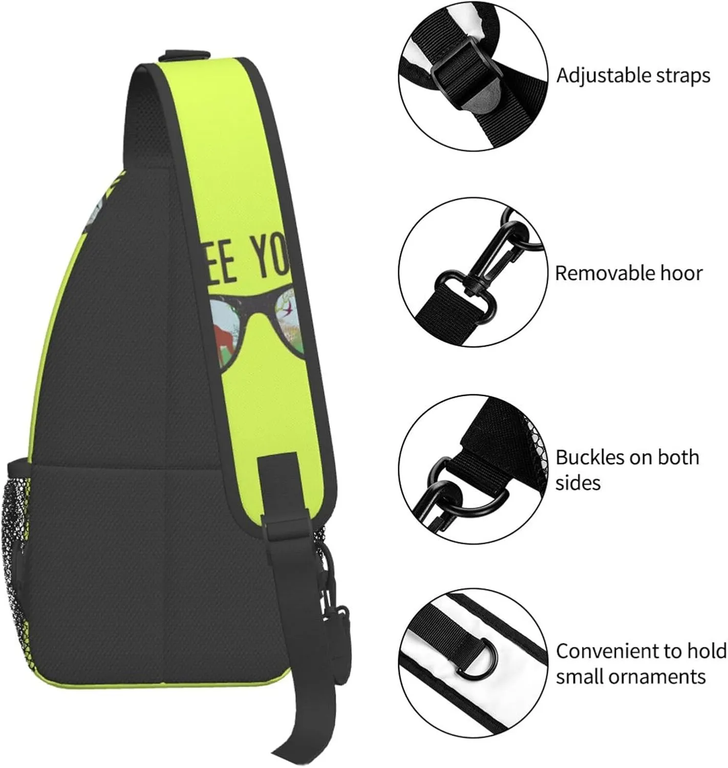 Just See Yourself Chest Sling Bag Crossbody Shoulder Backpack Bag Gym Cycling Travel Hiking Daypack Cross Bag