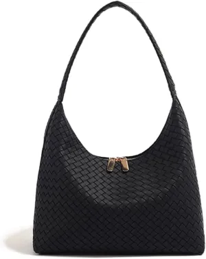 JYG Leather Hobo Bags for Women Small Soft Shoulder Purse Slouchy Tote Handbags with Double Zipper Design 2025