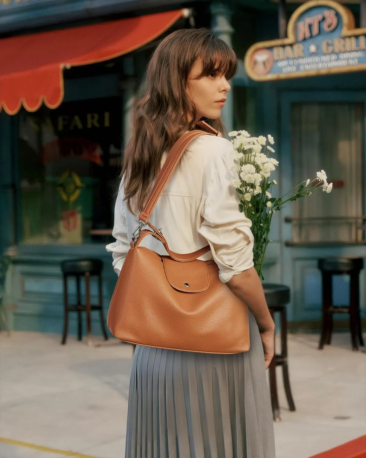KALIDI Soft Vegan Leather Hobo Bag, Crossbody Purses Satchel for Women with Top Handle