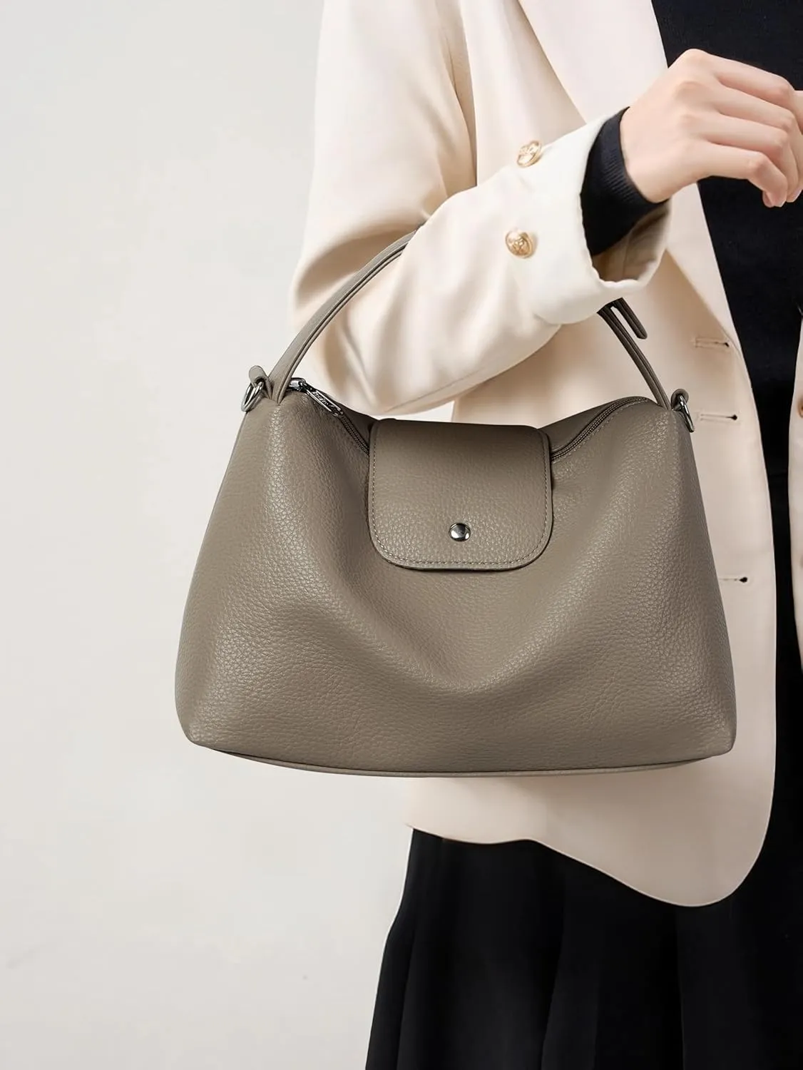 KALIDI Soft Vegan Leather Hobo Bag, Crossbody Purses Satchel for Women with Top Handle