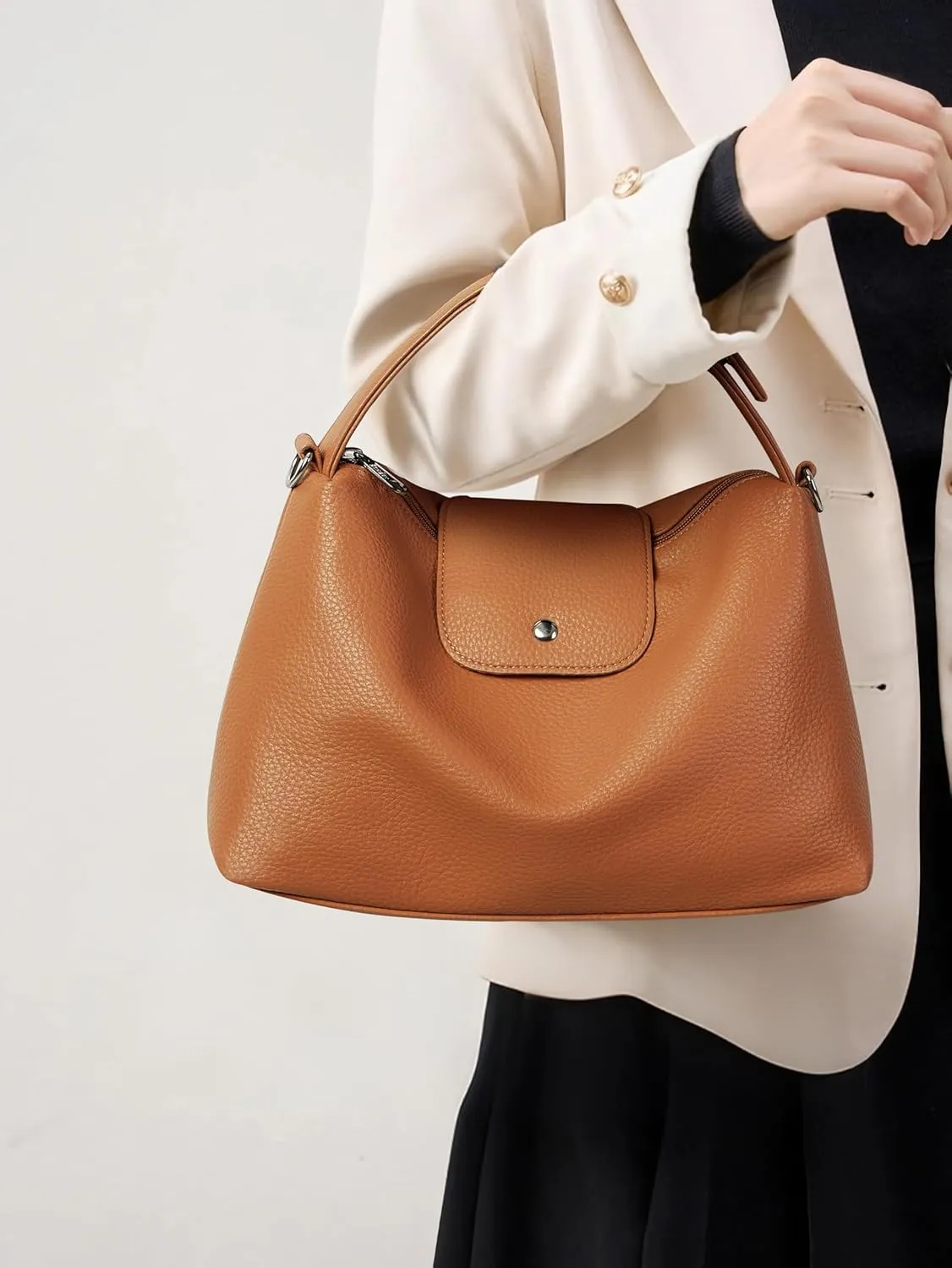 KALIDI Soft Vegan Leather Hobo Bag, Crossbody Purses Satchel for Women with Top Handle