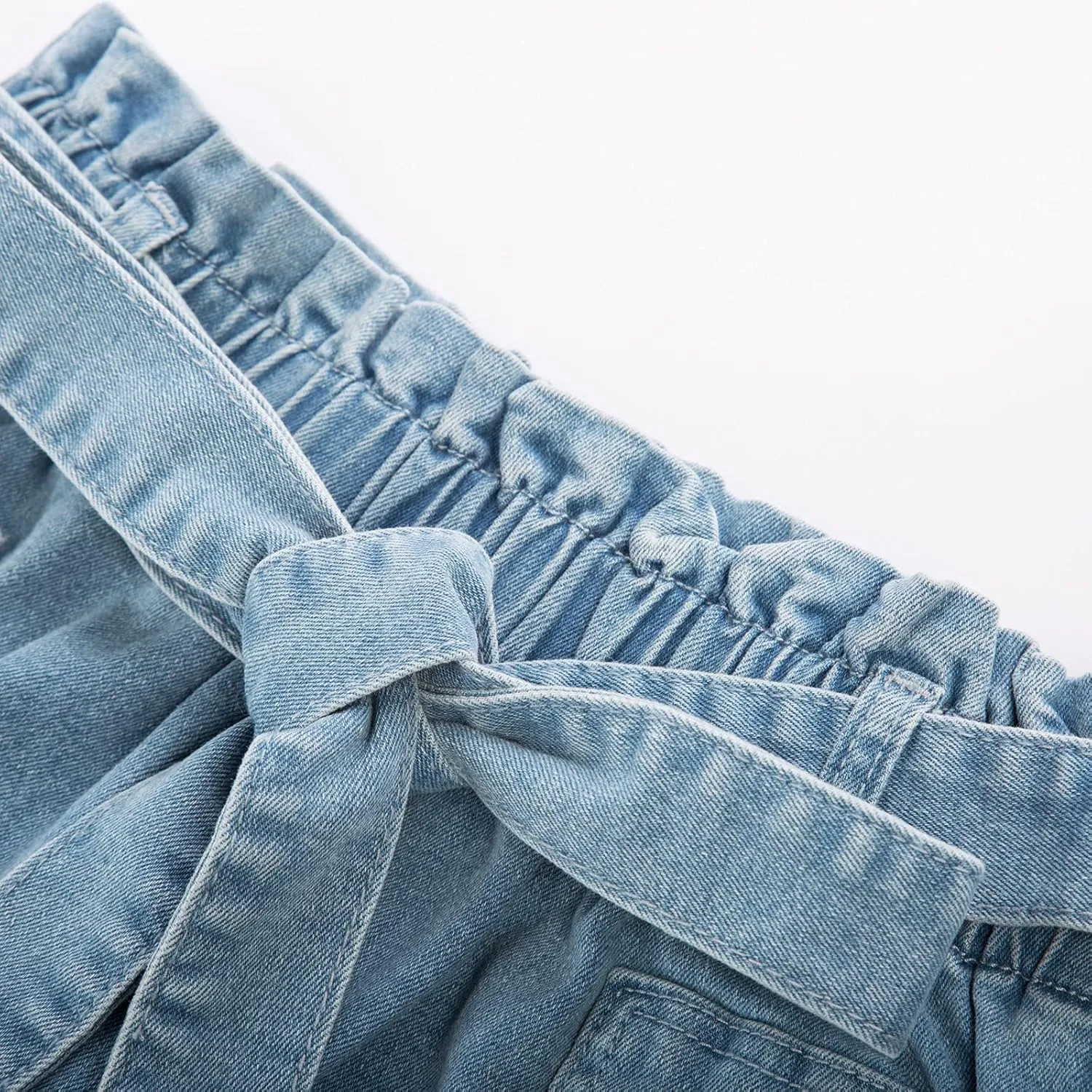 KANCY KOLE Women's Casual High Waist A Line Skirt Denim Skirt Elastic Waist Jean Short Skirt with Pockets
